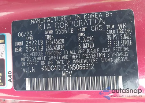 2022 Kia Ev6 Gt-Line from USA, damaged, VIN KNDC4DLC7N5066912